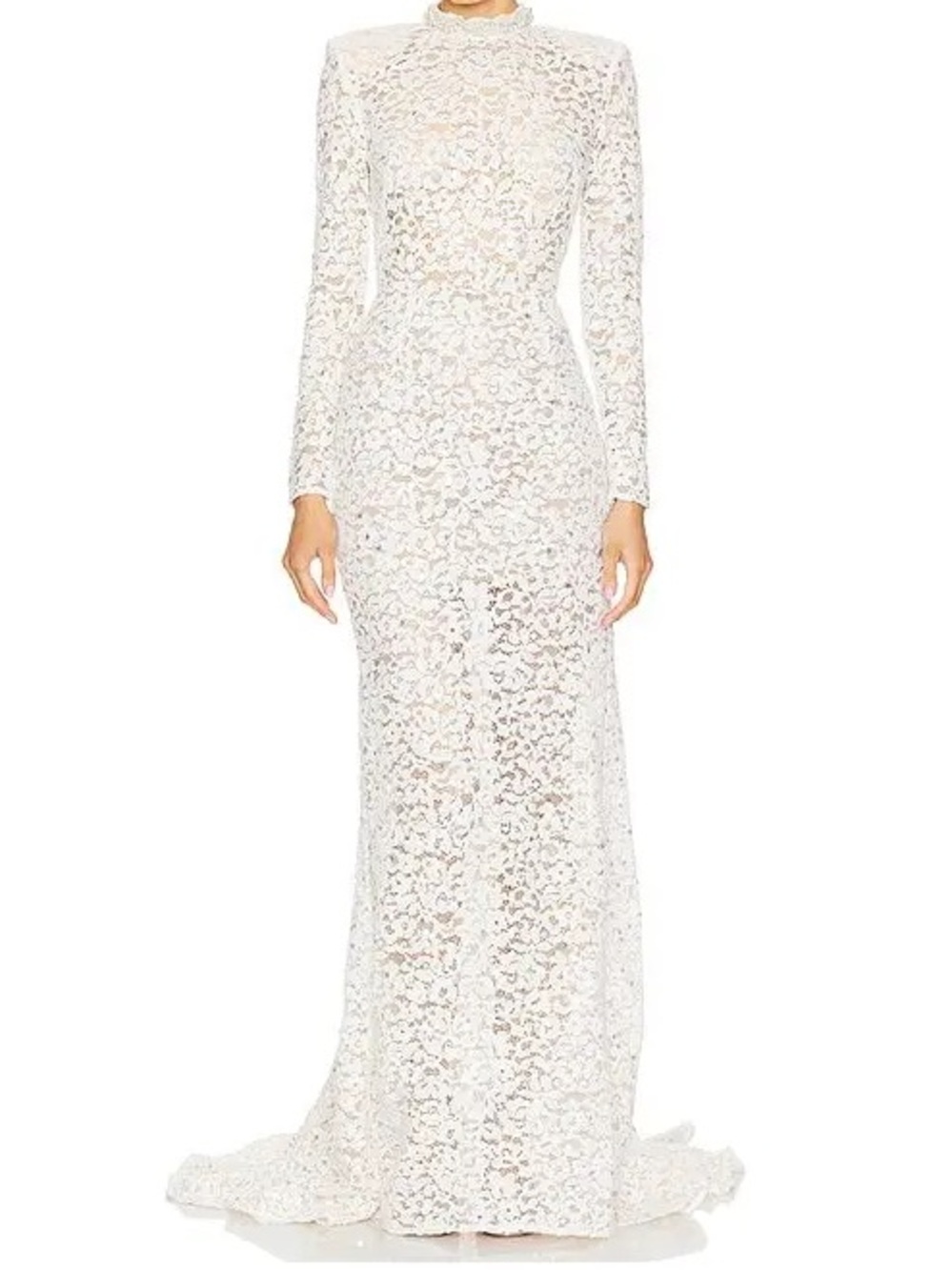 Bronx and Banco Size XS EUC Revolve Clara Long Sleeve Lace Dress in White & Lace